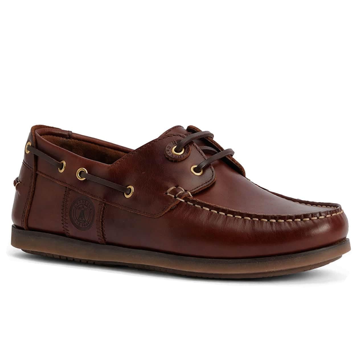 Barbour Wake Bootsschuhe für Herren, Mahagoni-Leder und Nubuk, klassische Schnürschuhe, lässige Sommerschuhe