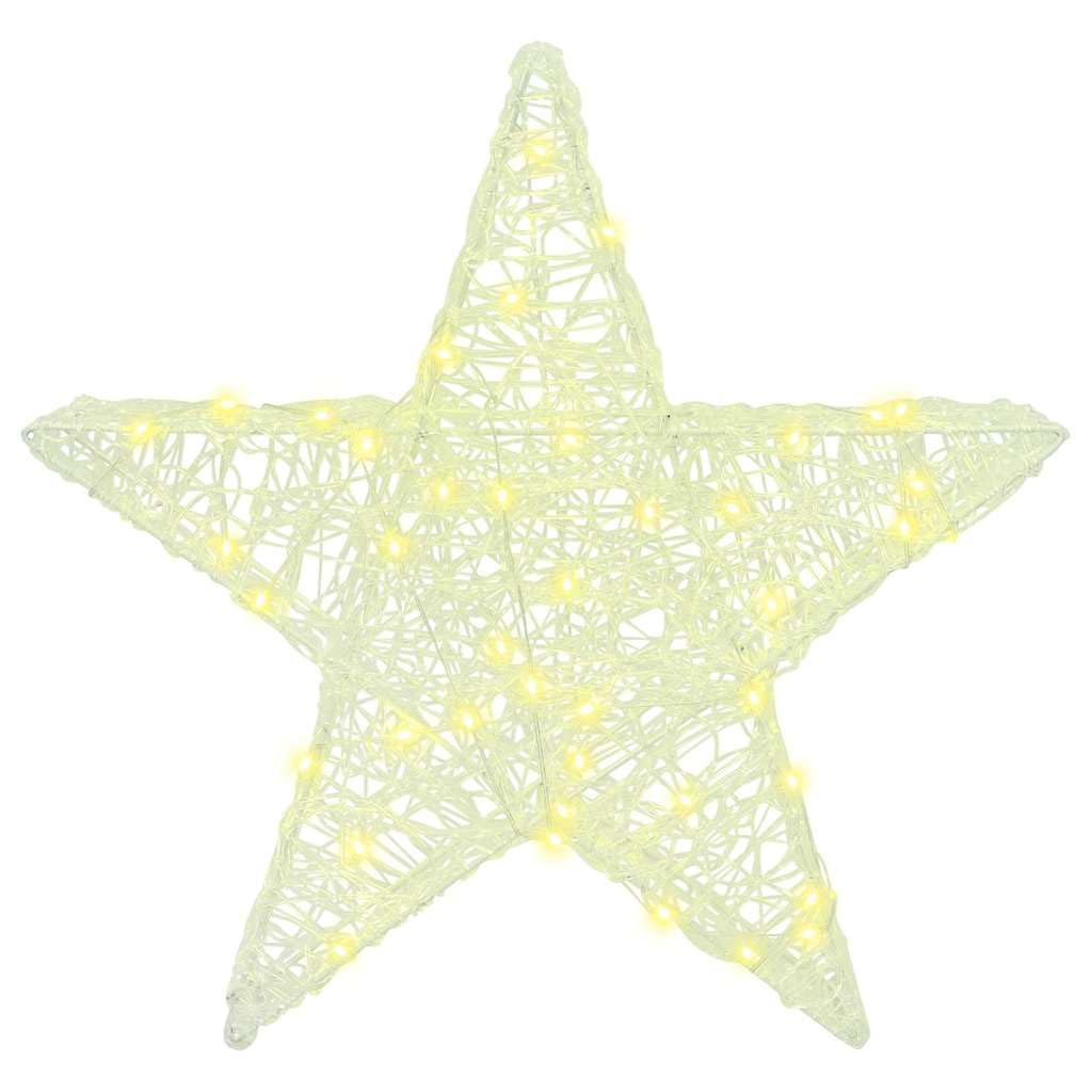 Gwiazda 3D z 50 diodami LED, ciepła biel, akrylowa ozdoba choinkowa, 55 x 53,5 x 10 cm, do salonu, dekoracja adwentowa, ozdoba choinkowa, ornament, świąteczne oświetlenie