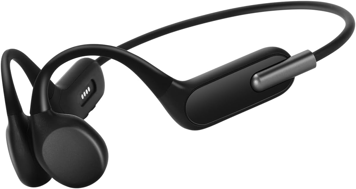 Gugxiom Swimming Headphone, Bone Conduction Headphone IPX8 Water Proof Open Design Bluetooth Swimming Running Workout Earphone with 32GB Memory