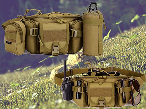 CREATOR Pochete tática militar masculina para uso ao ar livre, bolsa de cintura grande para vida diá