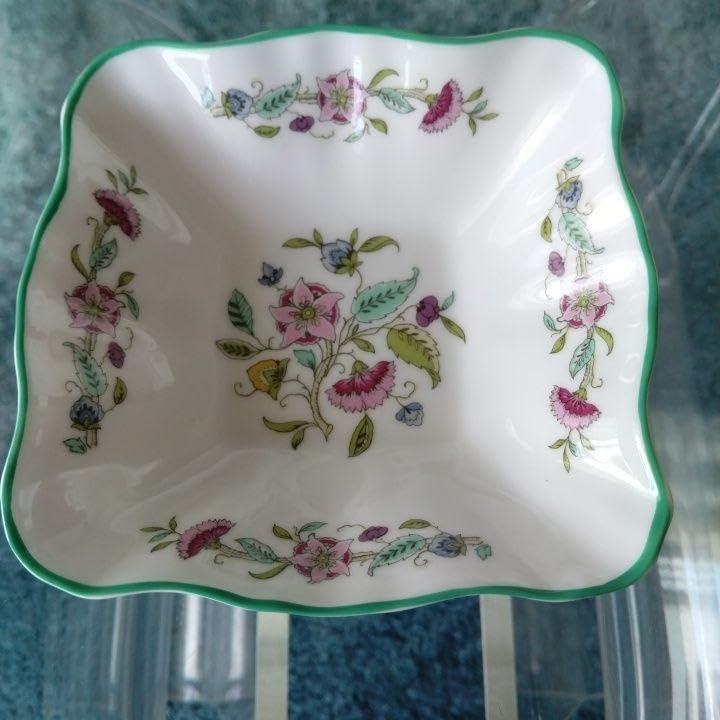 【希少】【美品】MINTON ハドンホール グリーン　スクエア トレイ 4枚 Amazon.co.jp: 英国製 ミントン ハドンホール グリーンスクエア