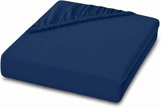 Anti-Allergy Antibacterial Brushed Microfiber Fitted Sheet (Navy, Double)