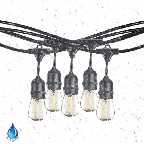 Luces LED exteriores en cadena 48 pies con 15 sockets E26 miniatura 2