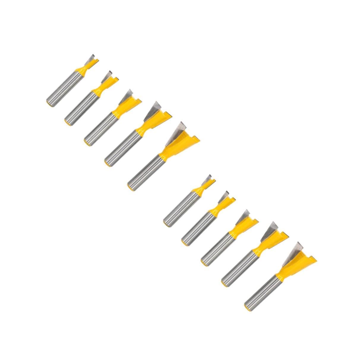 POPETPOP 10pezzi Punte Per Fresatrice Legno Dovetail Cutter Resistente Per Lavori Di Falegnameria Per Mobili Legno Rivestimento Anti Maggiore Durata