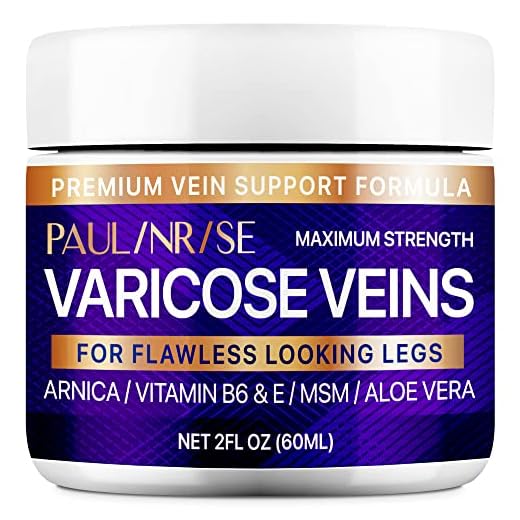 PAULINRISE Varicose Vein Cream for Legs - Improves Blood Circulation, Reduces Spider Veins and Heaviness, 2 Oz