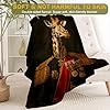 ainori Cool Giraffe Flannel Blanket - Lightweight Soft Cozy Gifts Blankets for Animal Lovers, Kids, Women, Vintage Portrait Art Style Throw,Elegant Home Room Modern Decor 50x60in #1