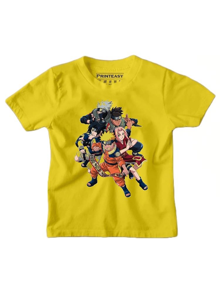 Naruto Team Cotton Round Neck Short Sleeve Unisex Kids T-Shirt for Boys & Girls-image-46
