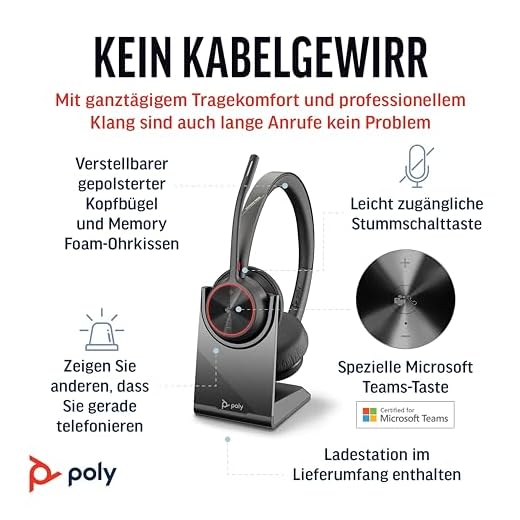 Schnurloses Poly Voyager 4320 UC-Headset