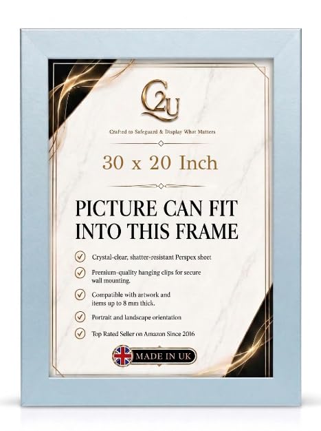 30 x 20 Inch (76.2 x 50.8 cm) Picture Frame | Silver Picture Frame| Engineered Wood Photo Poster Frame for Jigsaw Puzzles, Certificates & Artwork| Wall Mount & Freestanding| Portrait or Landscape. — image 1