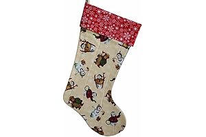 Teddy Bears Sledding Quilted Christmas Stocking