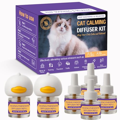 Cat Calming Pheromone Diffuser Kit, 2 Plug-Ins + 4...