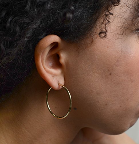 Image of 14K Gold Classic Real Hoop Earrings, (2mm Tube)