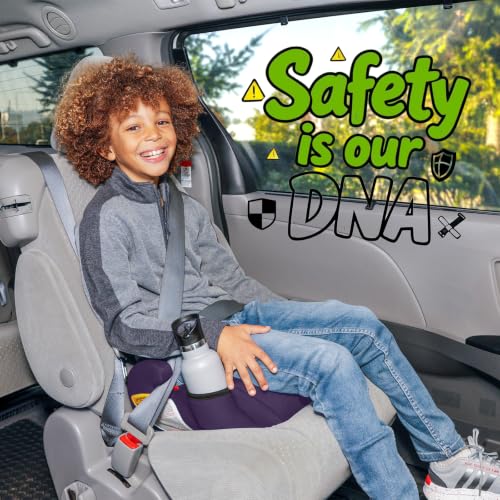 Image of Diono Solana, No Latch, Pack of 2 Backless Booster Car Seats, Lightweight, Machine Washable Covers, Cup Holders, Purple Wildberry