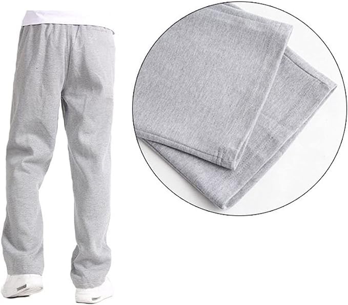 Sweatpants for Men Baggy Athletic Workout Cargo Pants Casual Wide Leg Open Bottom Straight Leg Joggers with Pockets3
