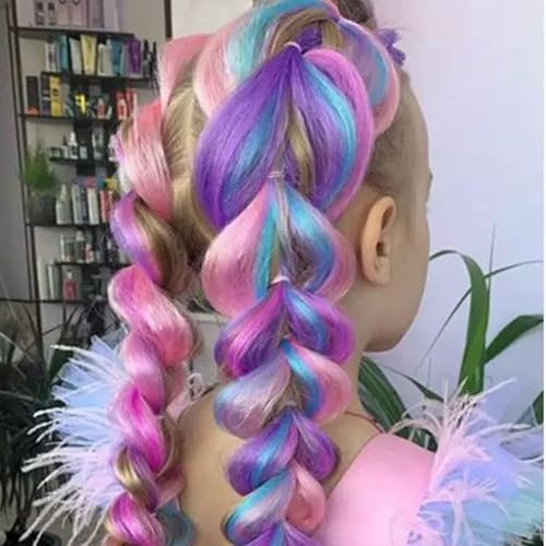 Cabello de trenza sintético de 23.6 pulgadas y extensiones de rastas color púrpura 3