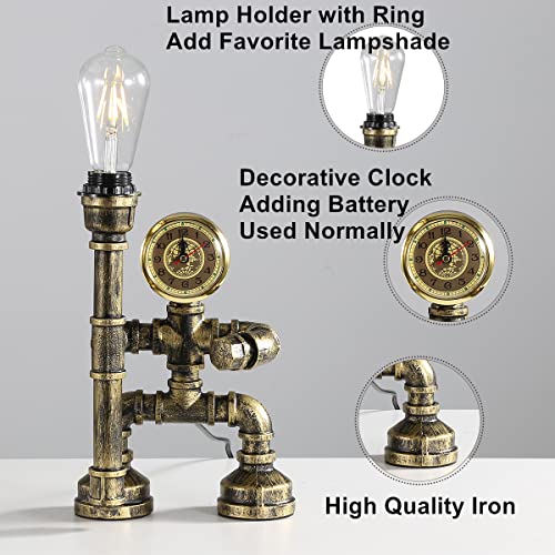 Kaj Hejmo Water Pipe Robot Style Tafellamp Vintage Industriële Tafellamp Steampunk Lamp IJzer Retro Nachtlampje voor… - Afbeelding 6