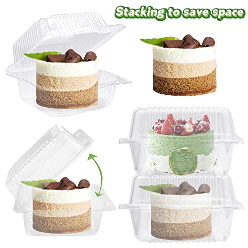 Xanllaxa SAS646 100 Pcs Clear Plastic Square Hinged Food Container,Plastic Take Out Containers,Disposable Clamshell Food Containers thumb #4