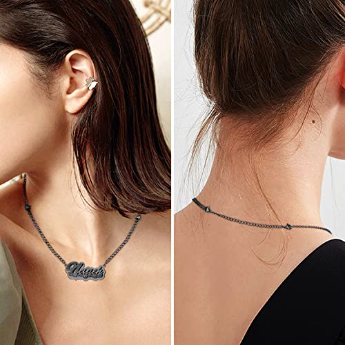 Orazio 5Pcs Stainless Steel Necklace Bracelet Extender Chain Set,Black,2" 3" 4" 5" 6" #TOP3