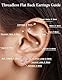 ADRAMATA 7 Paar Threadless Ohrstecker Chirurgenstahl Ohrringe Set für Damen Herren 2-8mm Zirkonia Knorpelohrringe 18K Gold Ohrstecker für Tragus Daith Helix Ohrpiercing Flache Rückseite Ohrringe,AS