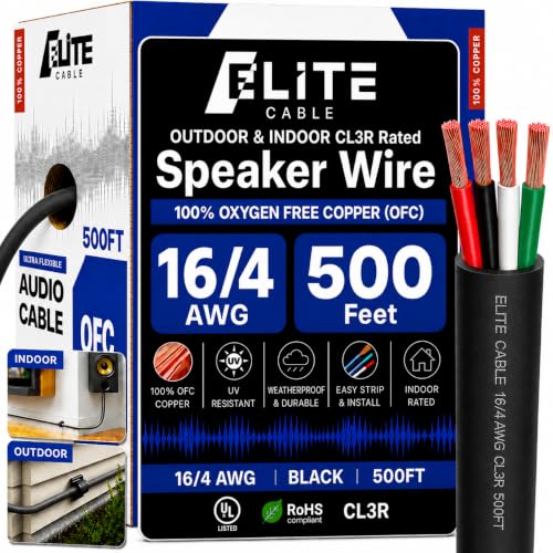 Cable para altavoz sin pérdidas de señal Elite de 4 conductores 16 AWG