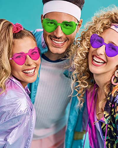 Frienda 8 Pairs Heart Shaped Sunglasses for Women Rimless Heart Glasses Candy Color Sunglasses for Party Favor4