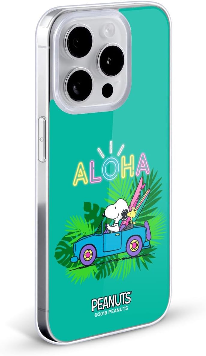 Head Case Designs Officially Licensed Peanuts Tropical Surf Snoopy Aloha Disco Gel Case [Military Grade Protection] Compatible with Apple iPhone 14 and Compatible with MagSafe
