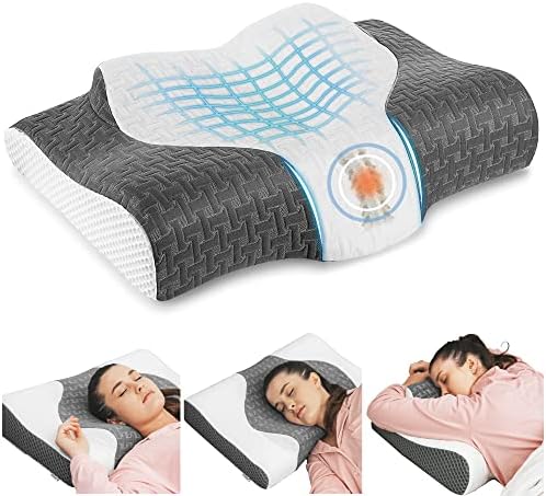 Oreiller Ergonomique Cervical UTTU à Mémoire De Forme - Anti Ronflement Et Douleurs Nuque - Hauteur Réglable 7-12 Cm - Housse Bambou Lavable