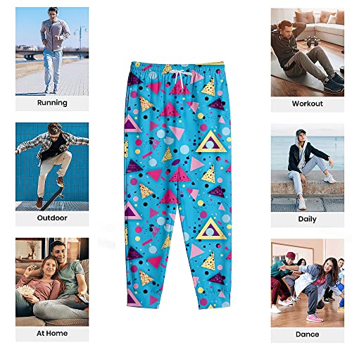 Wxueh 80S Style Blue Jogger Sweatpants Mens Funny Joggers Pants Casual Track Pants 90S Outfit For Men Sports Athletic #TOP6