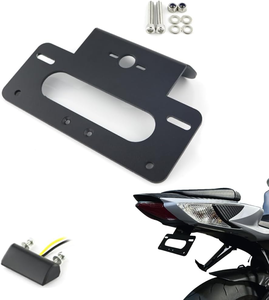 Xitomer Fender Eliminator Fit for GSXR 600/GSXR 750 2026 2025 2024 2023 2022 2021 2020 2019 2018 2017 2016 2011-2025 GSXR600 Tail Tidy, Fender Eliminator Bracket with Led License Plate Light (Black)