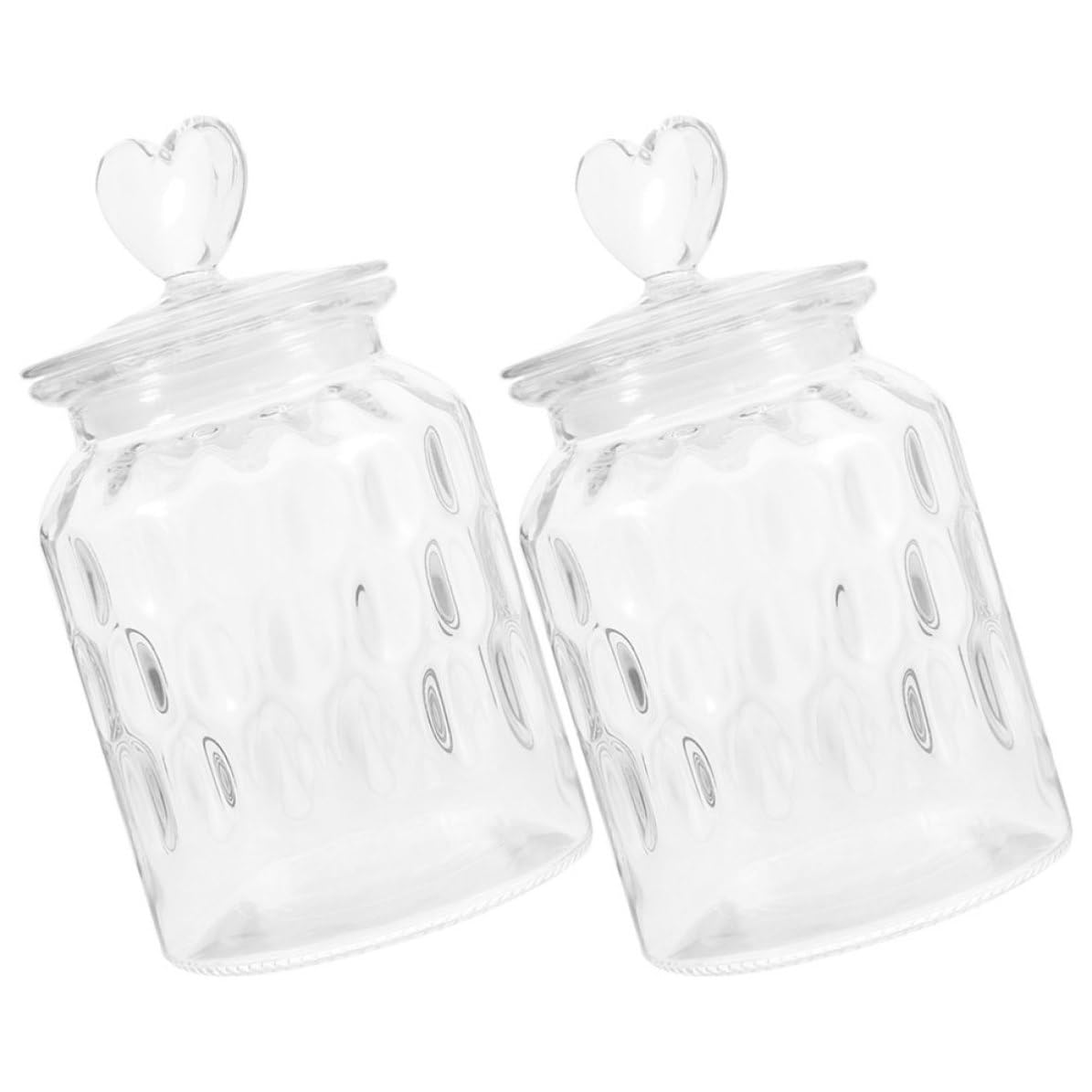 ABOOFAN Barattoli in Vetro Bianco da 950ml 2 Pezzi Coperchio Ermetico per Conservare Noci e Legumi Mantenendo Cibo Fresco e Design Portatile