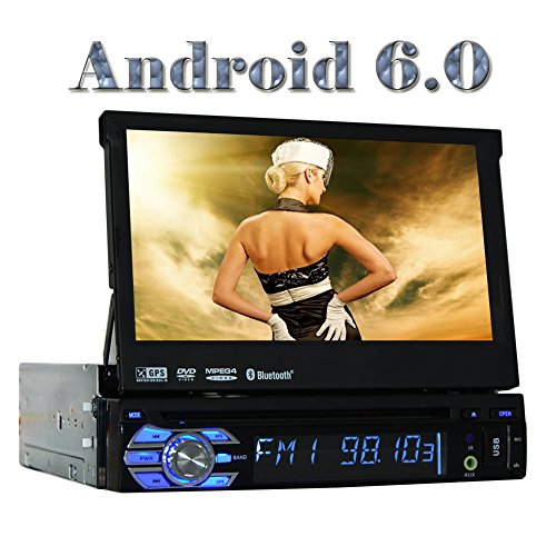 Eincar Android 6.0 Universal Individual DIN Car Stereo 1 Unidad Principal DIN GPS Sat Navegación con Multimedia Sistema de Apoyo Dab +, teléfono de Reflejo, Wi-Fi 3G 4G, Radio RDS, 64GB SD USB, Blue