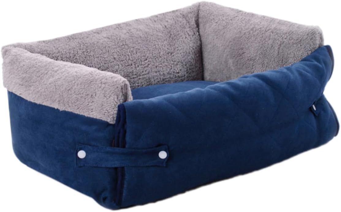 Mipcase Dog Kennel Furniture Sofa Bed Clamshell Square Medium Small Dog Bed Washable Soft Material Warmth Non-Slip
