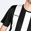 FORZA Men’s Striped Jersey Shirt [XS-XXL] – Premium Short Sleeve Football T-Shirts | 5 Stripe Colour Options (Black and White, S) #3