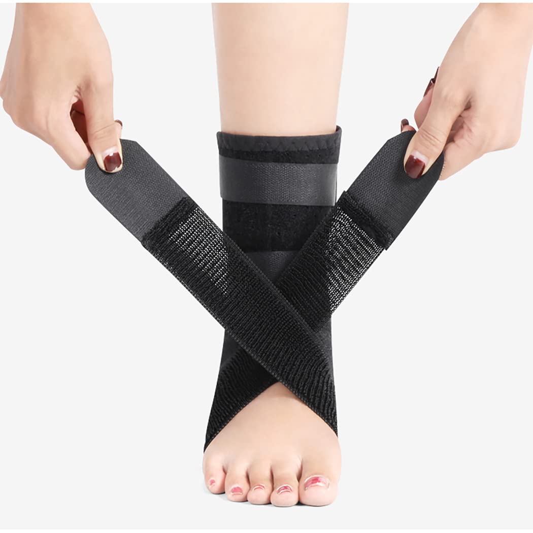 Tobillera - Envoltura ajustable para tobillos débiles y torcidos, daños en los ligamentos, disfunción del tendón tibial posterior, correa elástica para mujeres y hombres,Standard breathable model,M