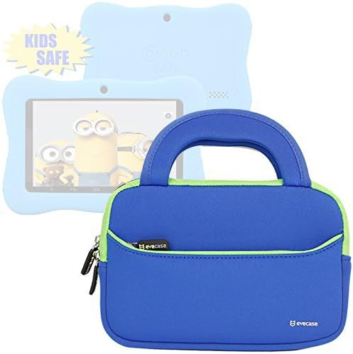Evecase Tablet Ultra Portable Travel Carrying Neoprene Sleeve Case Bag with Handle & Accessory Pocket for Leapfrog LeapPad Glo/LeapPad 3 Kids Learning - Blue