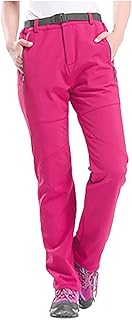 Pantalones de senderismo para mujer, color verde oliva, pantalones elásticos impermeables, pantalones de senderismo cálidos de cintura alta, pantalones cómodos para caminar, tela duradera y resistente