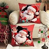 【Couleur Éclatante】Arborant une vibrante couleur rouge typique de Noël, ces housse coussin Noel habillent avec style votre salon, chambre, canapé, voiture ou espace de travail. Leur teinte intense et leur design universel leur permettent de s’intégrer parfaitement à diverses ambiances.