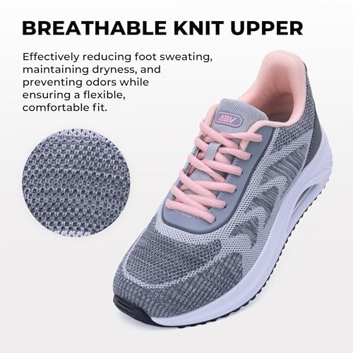 Image of SURRAY Women's Wide Width Walking Shoes - Plantar Fasciitis Arch Support Orthotic Sneakers, Comfortable Tennis Shoes for Casual Gym Workout US Size 6-11