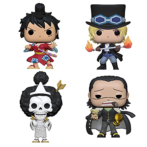 Funko Pop! Anime One Piece Set of 4: Sabo, Crocodile, Brook and Luffy Gear