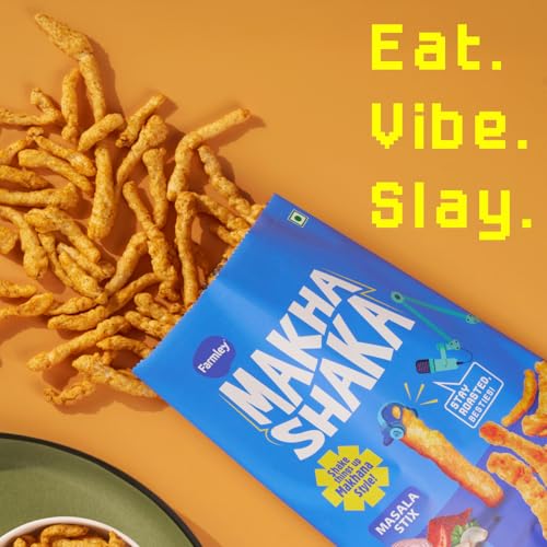 Image of Farmley Makha Shaka Masala Stix Farmley Pillow Pouch 33 g I Healthy Snacks | Namkeen Snacks I Puffed Snacks | Roasted in Olive Oi (Pack of 2)