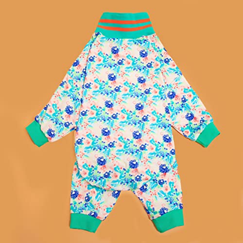 Lovinpet Pitbull Dogs Pajamas, Uv Protection, Anxiety Relief High Collar Dog Onesies, Lightweight Soft Blushing Dots Blush Floral Coral Prints Big Dog Jammies As Base Shirt For Dog Sweater M #TOP6