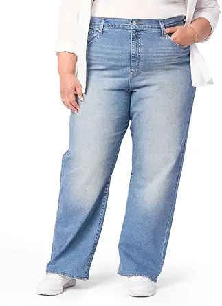 Levi Strauss Signature Gold Women's Heritage High-Rise Loose Straight Jean Pants Stretch Denim (A...