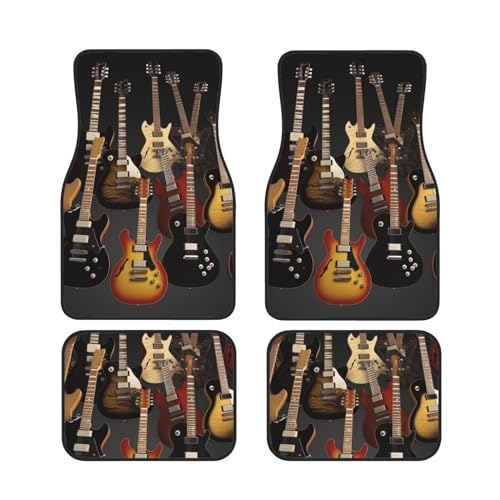 Tapis de sol de voiture universels antidérapants motif guitare lot de 4