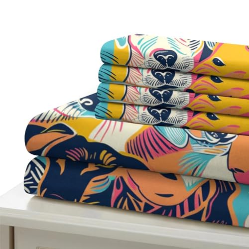 Housse de couette chien microfibre fermeture éclair lit 260x220