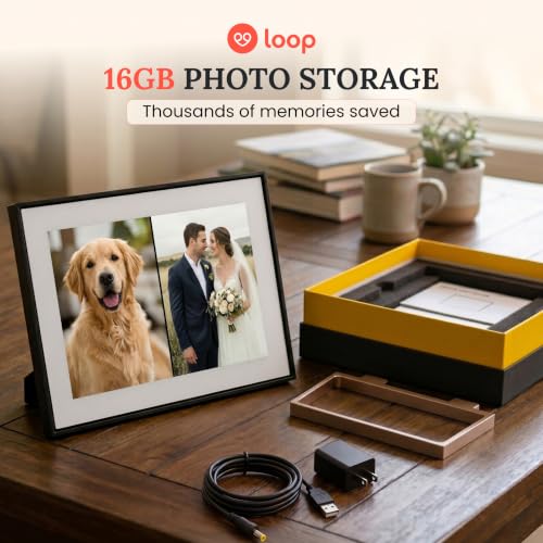 Loop WiFi Digital Picture Frame 10 1 Touchscreen Electronic Photo Video - image 3