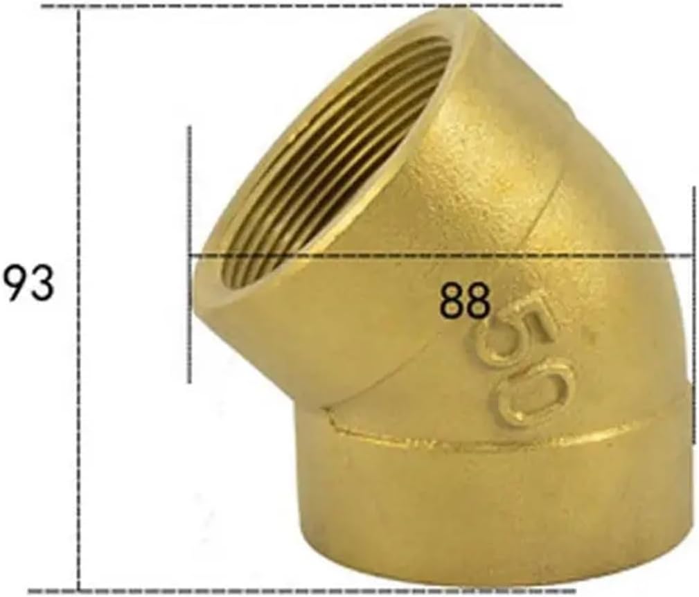 2インチ BSPP Euqal メス 真鍮 45度 エルボ パイプ 継手 カプラー コネクター 水 ガス オイル