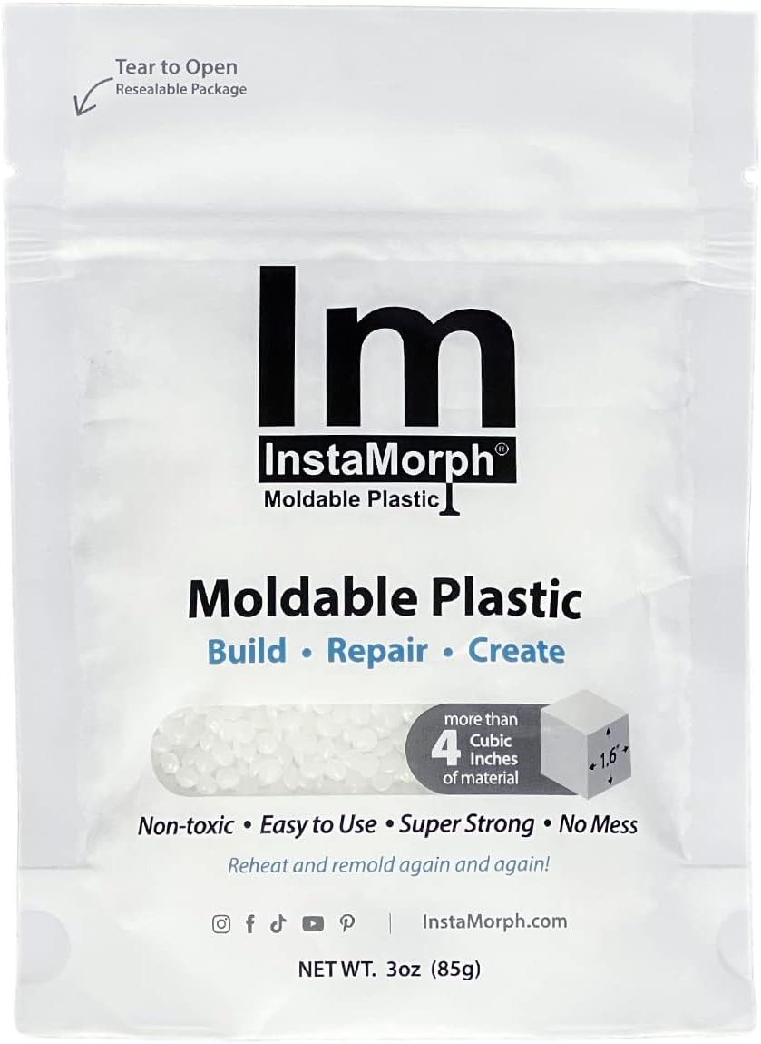 Reusable Moldable Plastic | Thermoplastic Beads, Meltable Polymorph Pellets | Lightweight Modeling Compound for DIY Crafts, Sculpting, Cosplay Accessories | Temporarily Repair | White, 3oz
