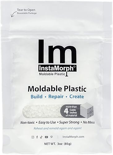 InstaMorph Plástico moldeable reutilizable  Cuentas termoplásticas, pellets polimorfos fundibles  Compuesto de modelado ligero para manualidades,