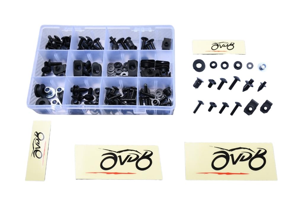 avdb-moto Kit visserie carénages M5, M6 compatible avec YAMAHA YZF R125 R-125 2008-2013, YZF R125 R-125 2014-2018 (Noir)