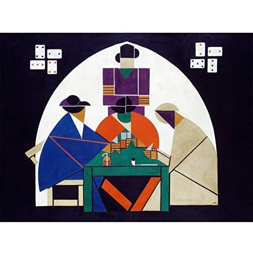 Theo Van Doesburg Card Players Wall Art Print Framed 12x16